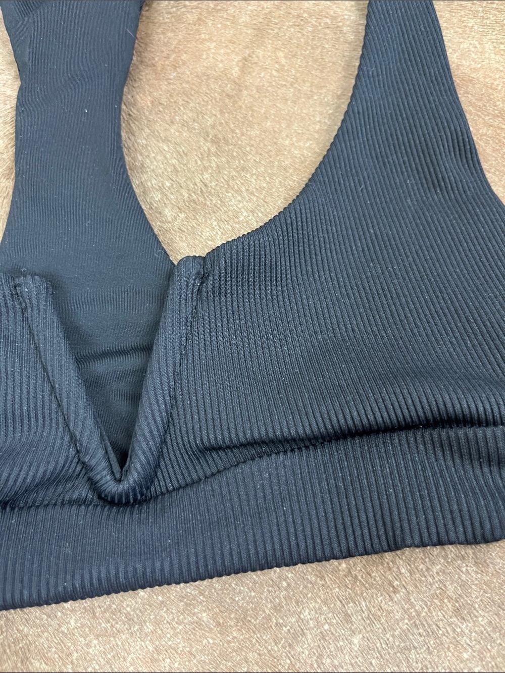 Beach Riot Ribbed V Plunge Racerback Bikini Top - Picture 2 of 4